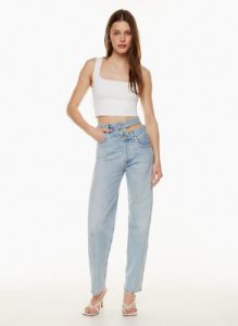 broken waistband jean sold by Aritzia