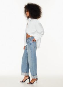 ayla baggy cuffed jean sold by Aritzia