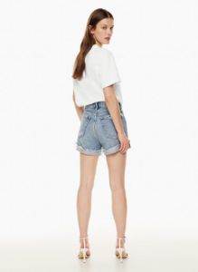 parker long cuffed jean short sold by Aritzia