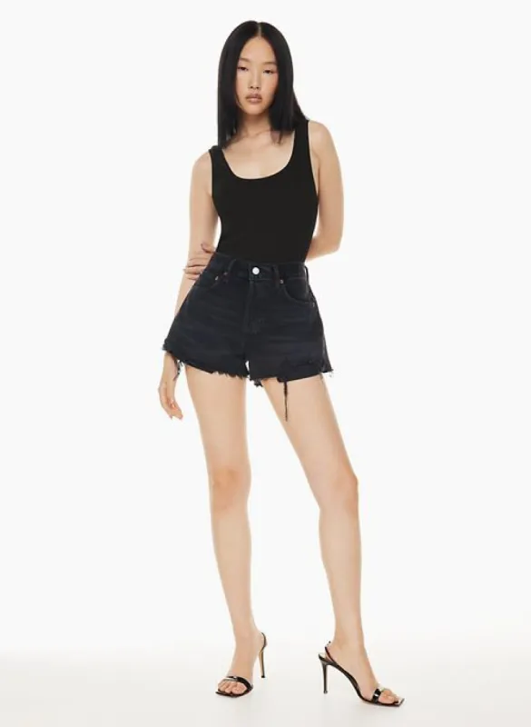 parker exposed jean short sold by Aritzia