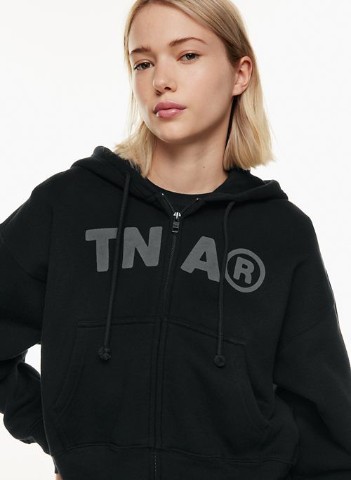 cozy fleece boyfriend boxy zip hoodie sold by Aritzia