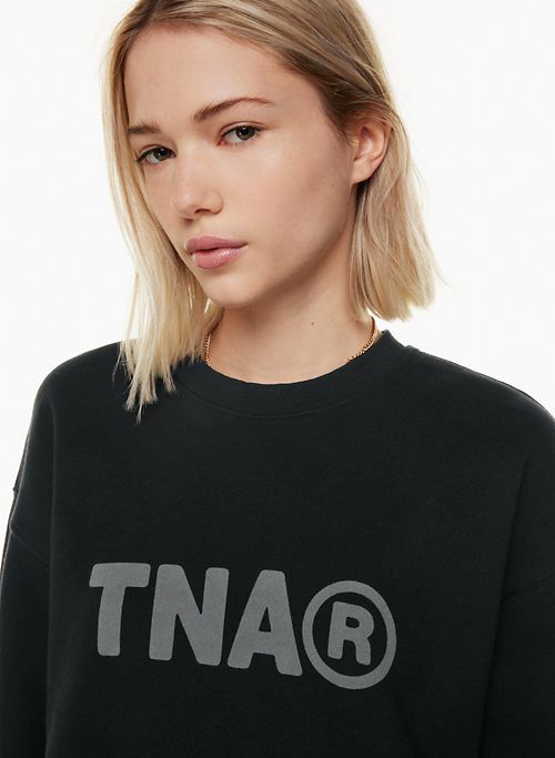 cozy fleece boyfriend crew sweatshirt sold by Aritzia