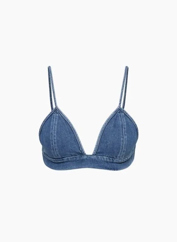 denim bralette sold by Aritzia