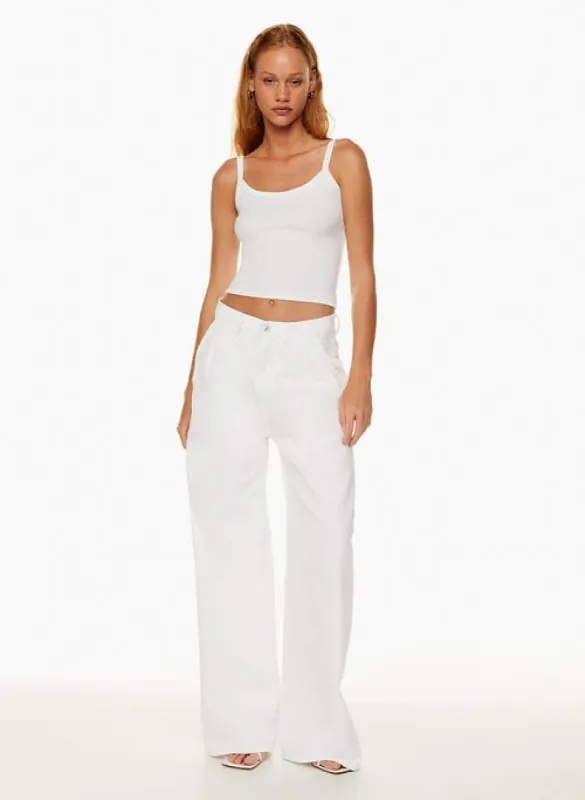 maritzy pleated jean sold by Aritzia