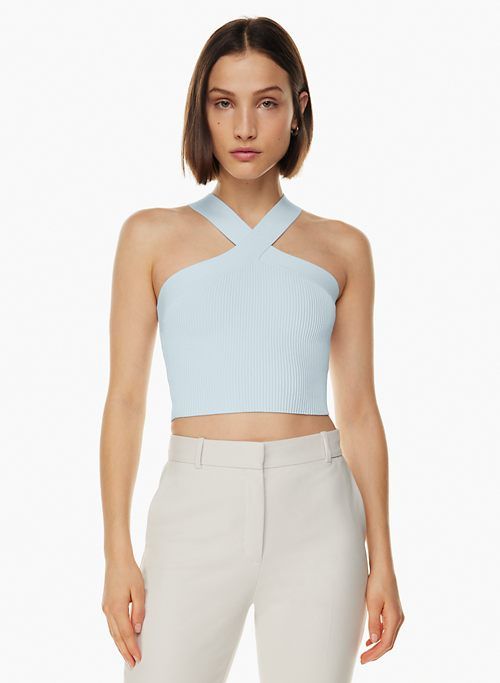 sculpt knit criss cross cropped tank sold by Aritzia product image thumbnail 4