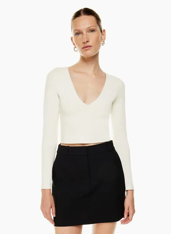 contour v-neck longsleeve sold by Aritzia