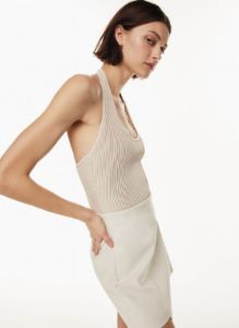 sculpt knit backless halter top sold by Aritzia