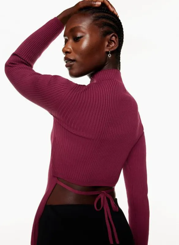 sculpt knit tie-back longsleeve sold by Aritzia