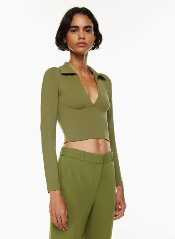 contour polo longsleeve sold by Aritzia