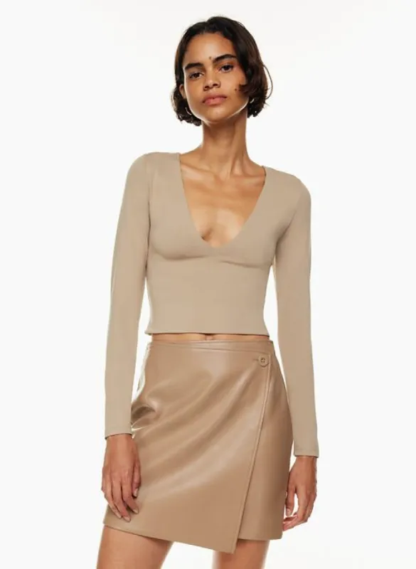 contour v-neck longsleeve sold by Aritzia
