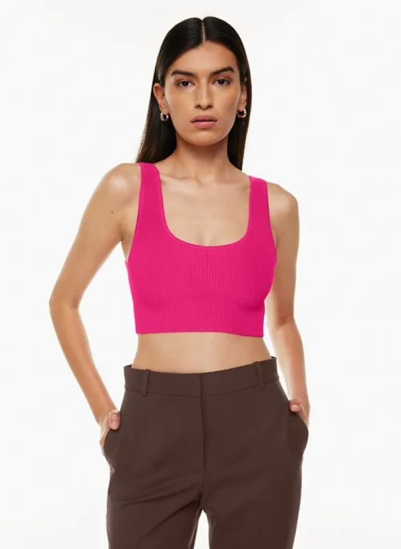 sculpt knit scoopneck cropped tank sold by Aritzia