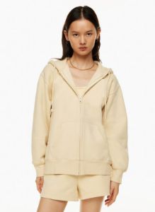 cozy fleece boyfriend zip hoodie sold by Aritzia