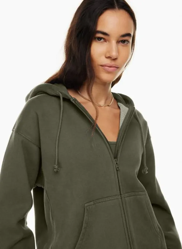 cozy fleece boyfriend zip hoodie sold by Aritzia