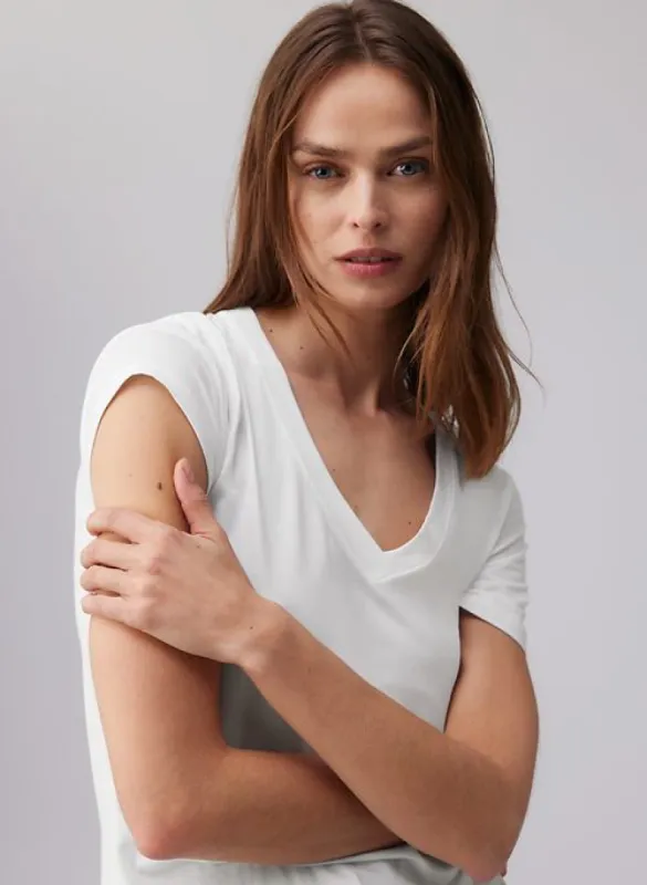 foundation v-neck t-shirt sold by Aritzia