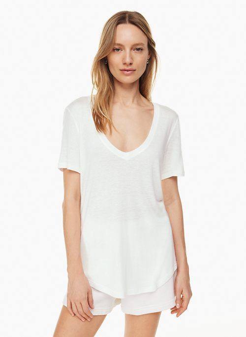 foundation v-neck t-shirt sold by Aritzia