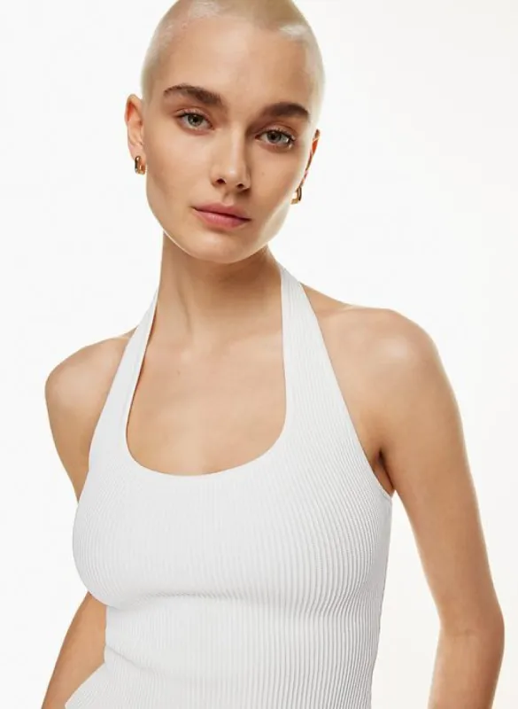 sculpt knit backless halter top sold by Aritzia