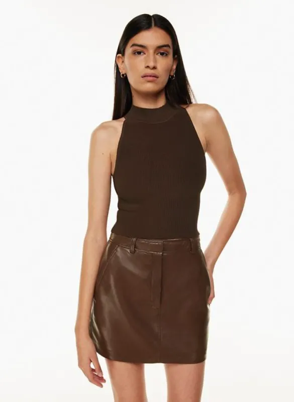 sculpt knit mockneck halter top sold by Aritzia