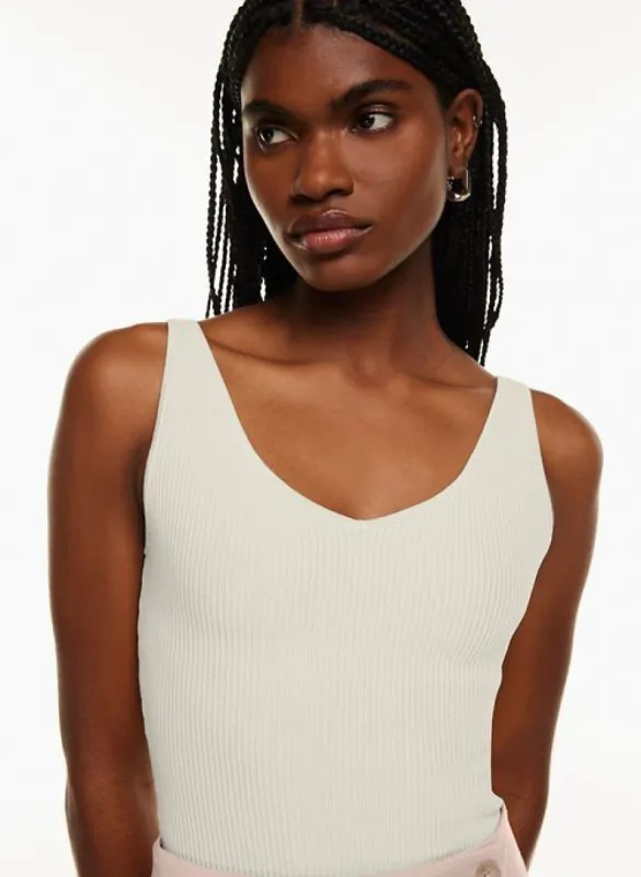 sculpt knit v-neck tank sold by Aritzia