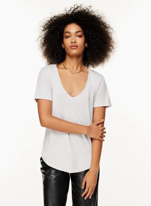 foundation v-neck t-shirt sold by Aritzia