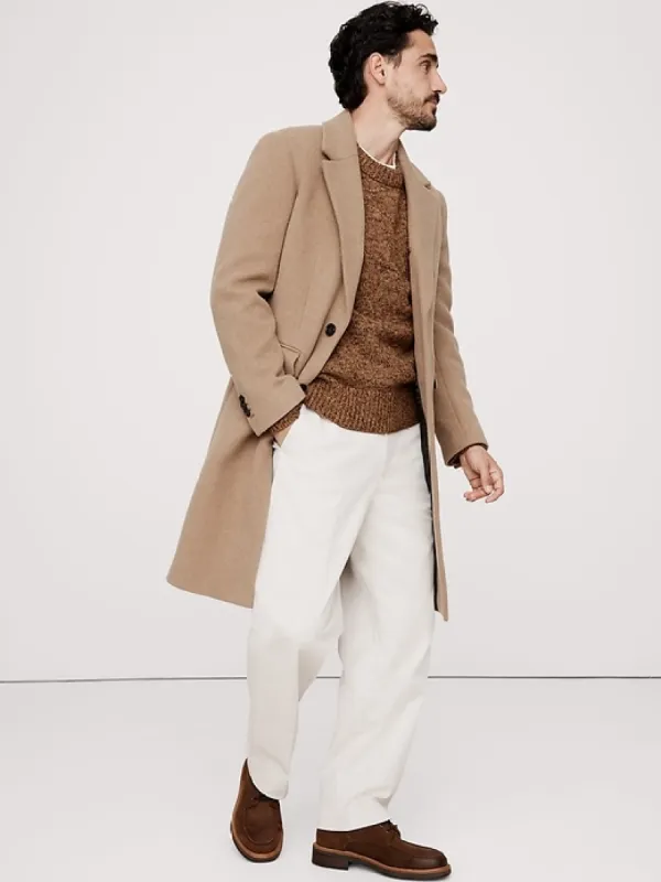 Marled Wool-Blend Crew-Neck Sweater sold by Banana Republic