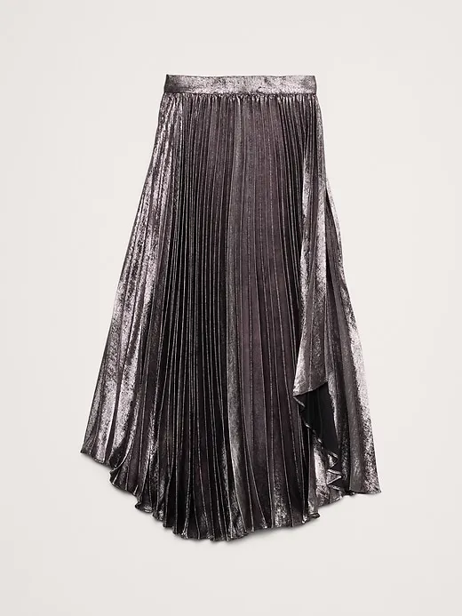 Pleated Asymmetrical Midi Skirt sold by Banana Republic product image thumbnail 4