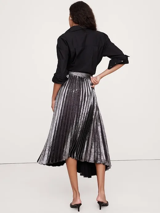 Pleated Asymmetrical Midi Skirt sold by Banana Republic product image thumbnail 2