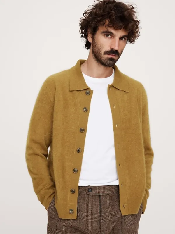 Brushed Cashmere Polo Cardigan sold by Banana Republic
