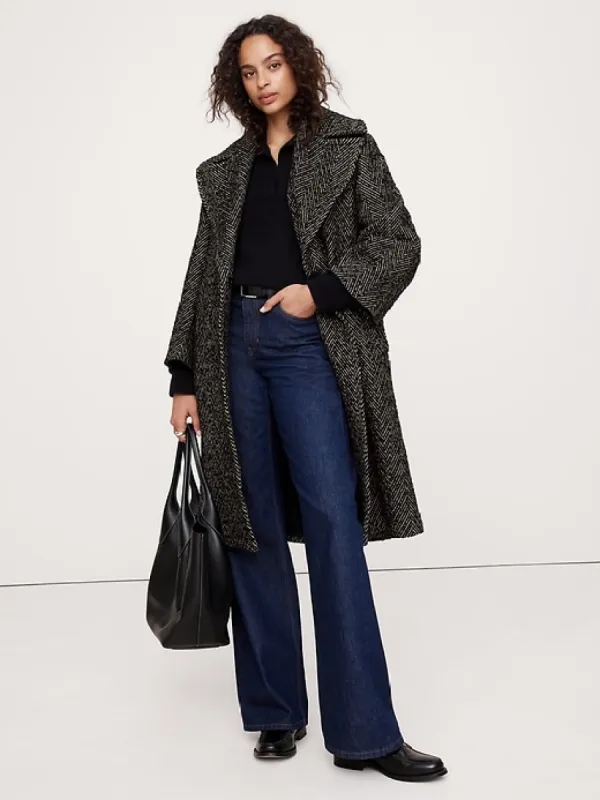 Oversized Herringbone Car Coat sold by Banana Republic