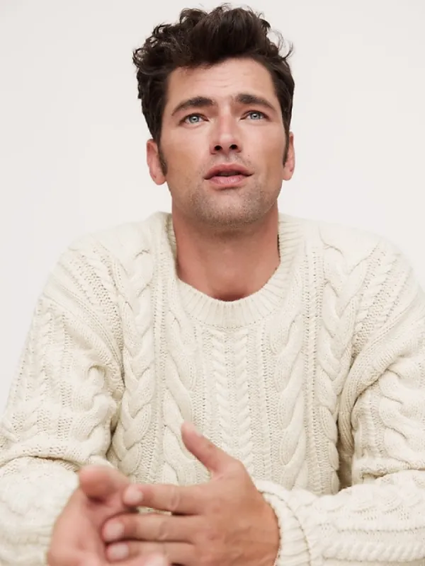 Italian Merino-Blend Cable-Knit Sweater sold by Banana Republic