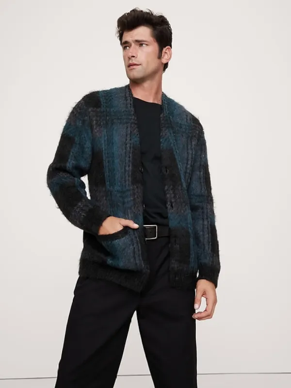 Brushed Plaid Cardigan sold by Banana Republic