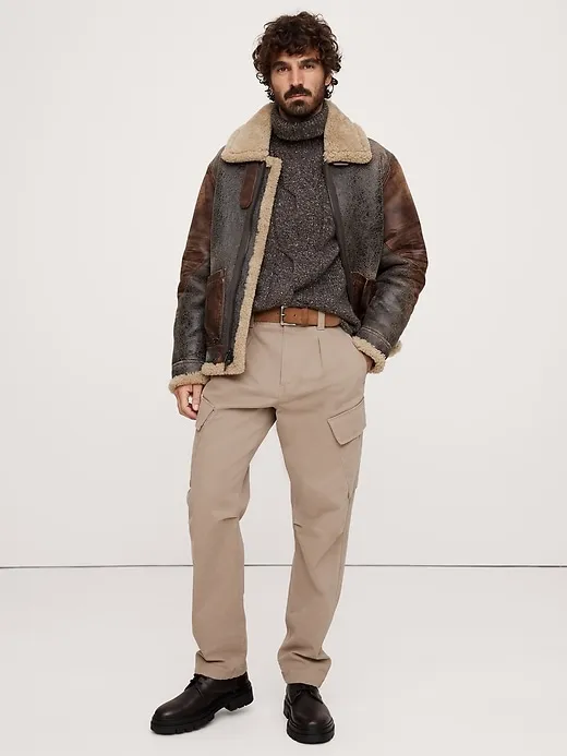 Merino-Cashmere Cable-Knit Turtleneck Sweater sold by Banana Republic