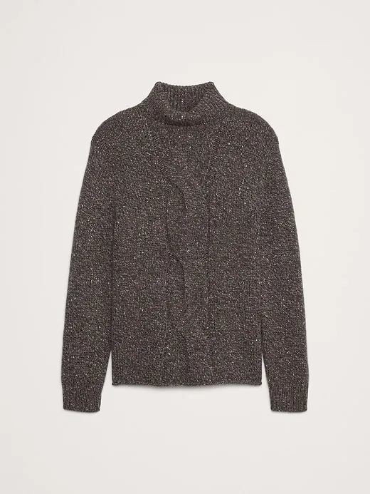 Merino-Cashmere Cable-Knit Turtleneck Sweater sold by Banana Republic product image thumbnail 4