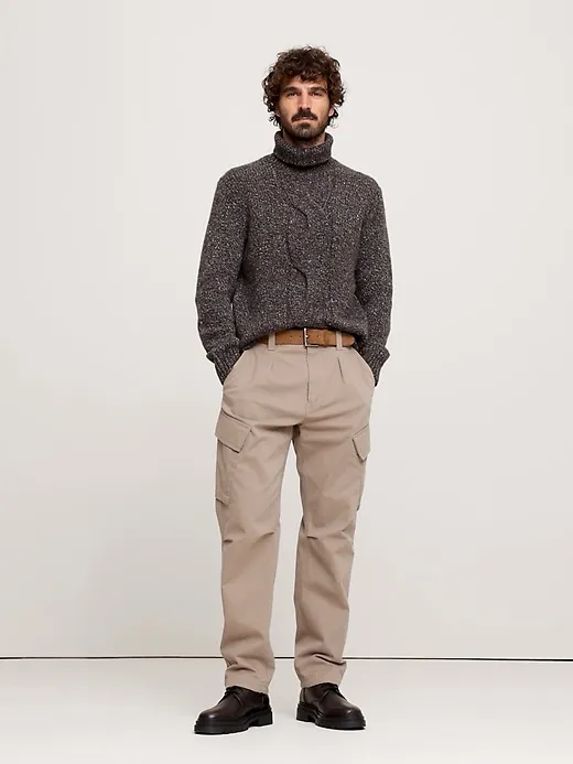 Merino-Cashmere Cable-Knit Turtleneck Sweater sold by Banana Republic product image thumbnail 5