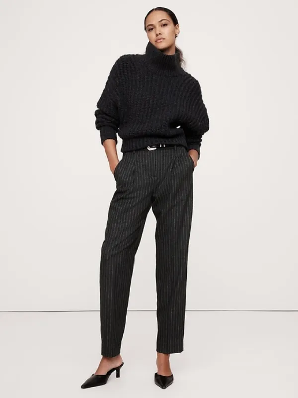 High-Rise Pleated Flannel Pant sold by Banana Republic