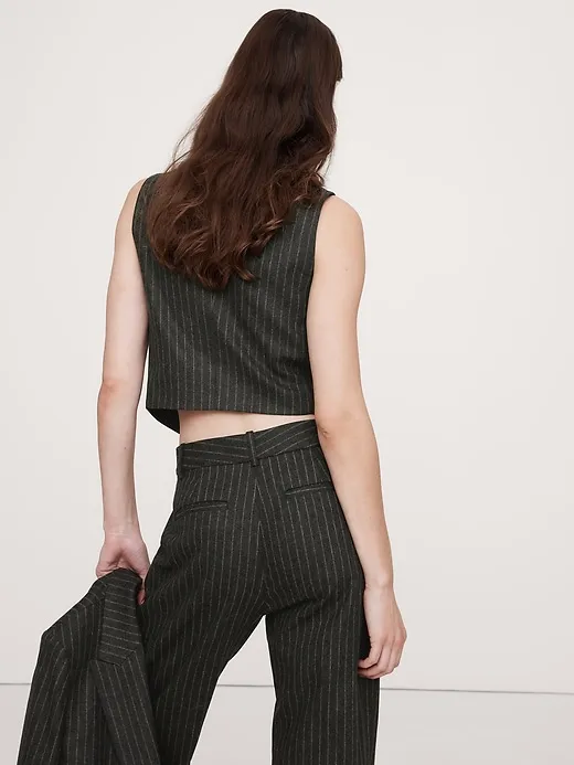 Pinstripe Flannel Vest sold by Banana Republic product image thumbnail 2