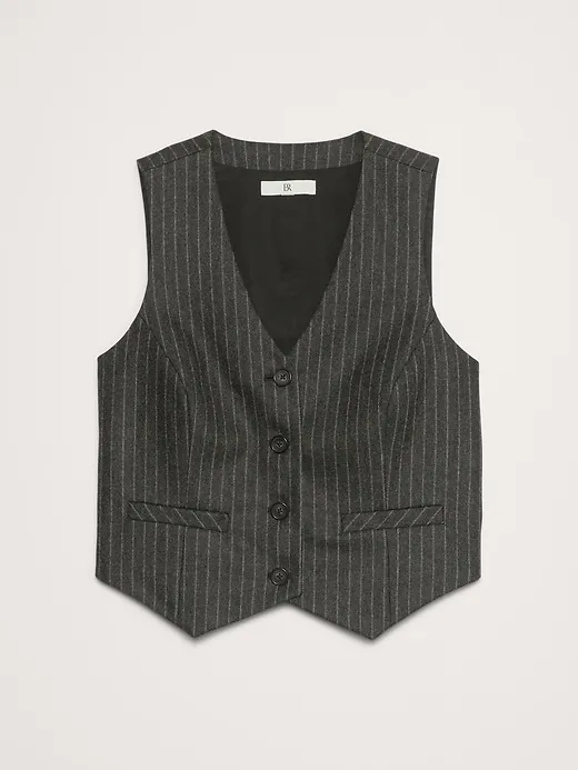 Pinstripe Flannel Vest sold by Banana Republic product image thumbnail 4
