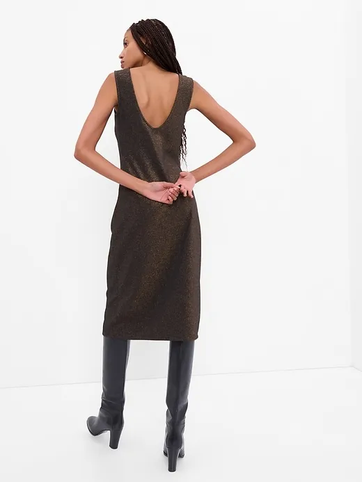 Low Back Metallic Midi Dress sold by GAP product image thumbnail 2