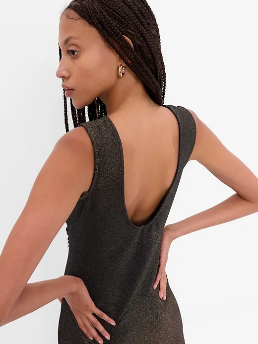 Low Back Metallic Midi Dress sold by GAP product image thumbnail 3