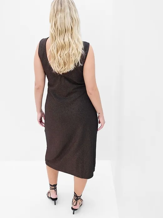 Low Back Metallic Midi Dress sold by GAP product image thumbnail 5
