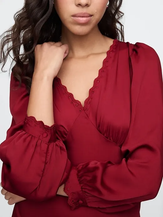Satin Empire Midi Dress sold by GAP product image thumbnail 4