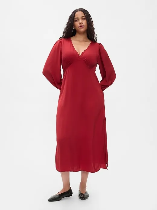 Satin Empire Midi Dress sold by GAP product image thumbnail 5