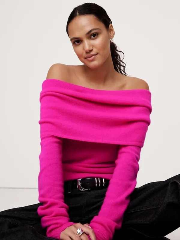 Lightweight Cashmere Off-Shoulder Sweater sold by Banana Republic