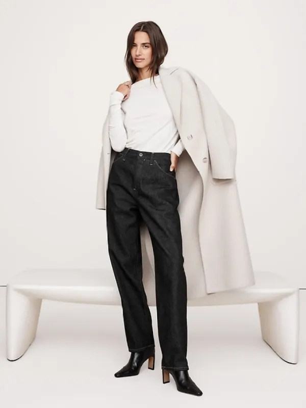 Wool-Blend Boat-Neck Top sold by Banana Republic