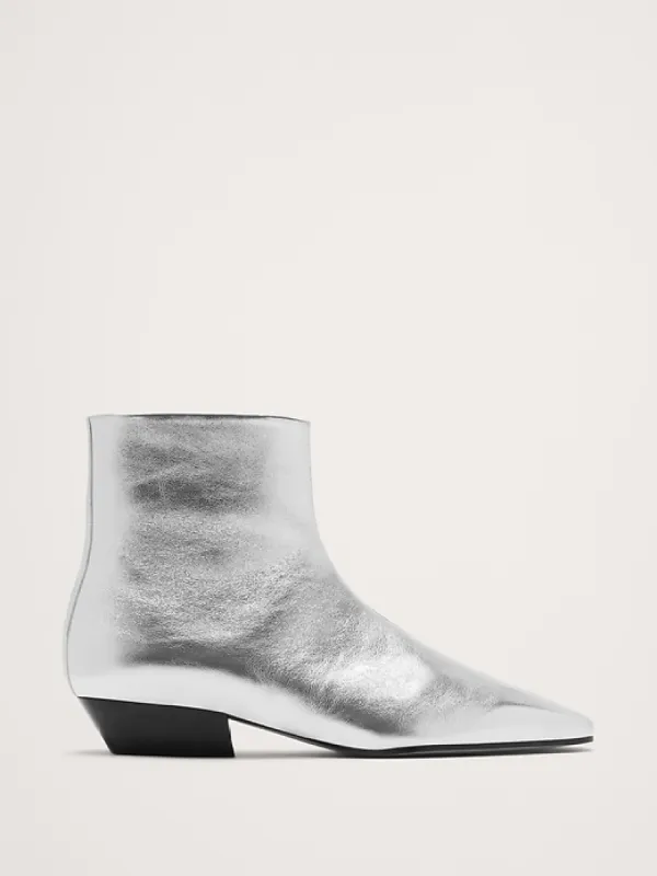 Italian Metallic-Leather Ankle Boot sold by Banana Republic