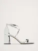 Italian Metallic-Leather Block-Heel Sandal sold by Banana Republic