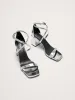 Italian Metallic-Leather Block-Heel Sandal sold by Banana Republic