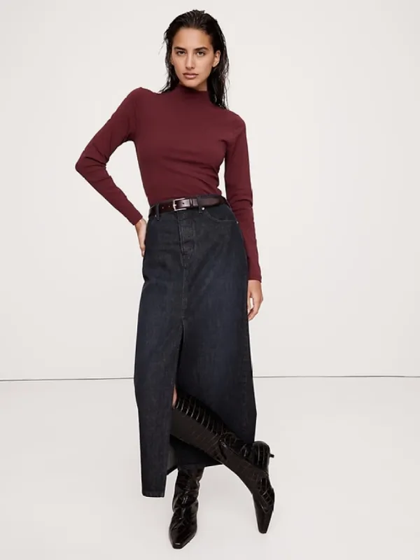 Refined Mock-Neck Top sold by Banana Republic