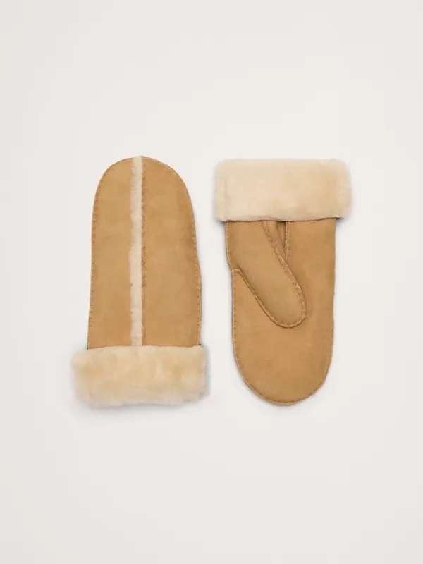 Shearling Mittens by Crown Cap sold by Banana Republic