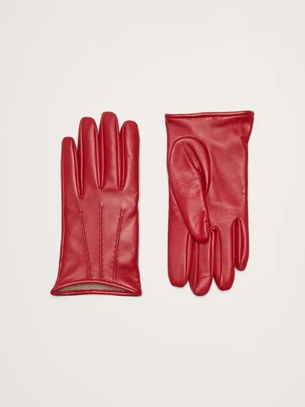 Cashmere-Lined Short Leather Gloves sold by Banana Republic