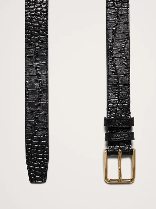 Topstitched Embossed Leather Belt sold by Banana Republic product image thumbnail 3